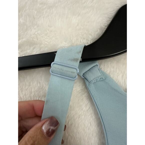 NWT Layer8 Blue Zip Front Bra 1X Padded Sports 2pc Lot - Picture 5 of 8